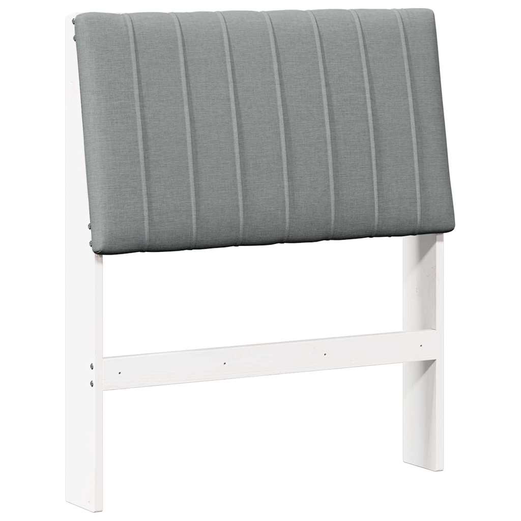 Čalouněné Čelo Postele Světle Šedá 80 Cm Masivní Borové Dřevo