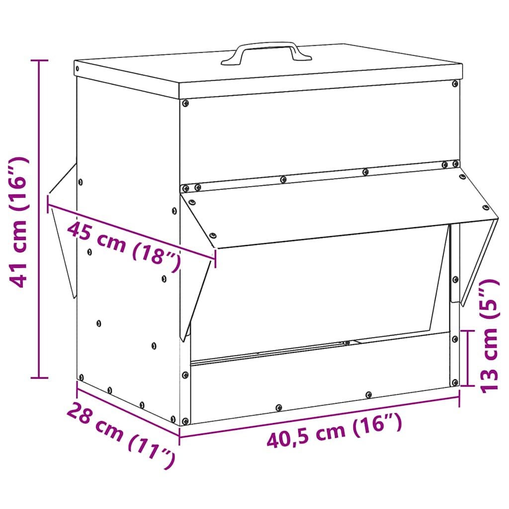 Krmítko Pro Slepice 40,5 X 45 X 41 Cm 20 Kg