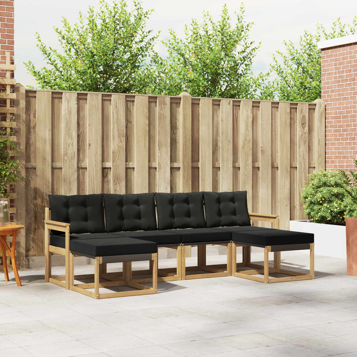Venkovní Pohovková Souprava 6 Ks Přirozená A Krémová