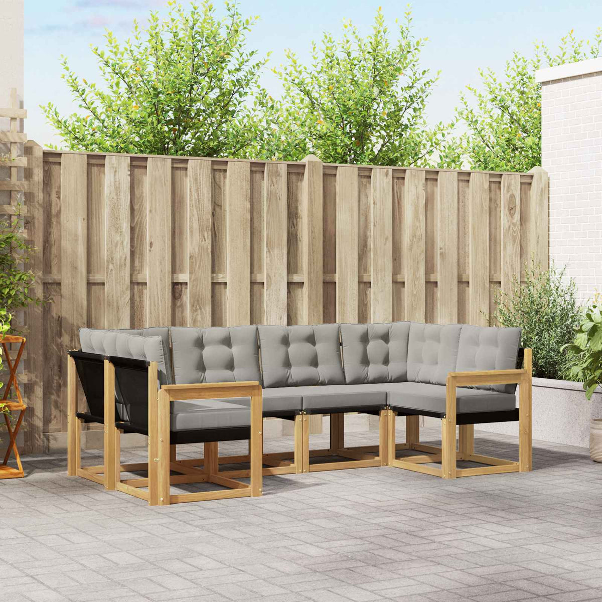 Venkovní Pohovková Souprava 6 Ks Přirozená A Krémová