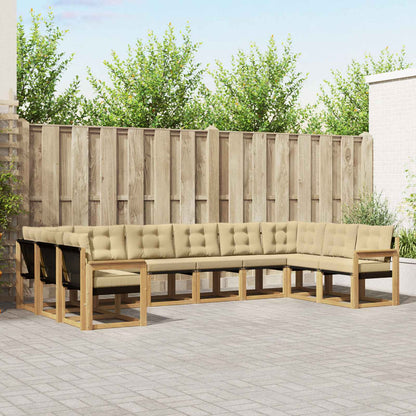 Venkovní Pohovková Souprava 10 Ks Přirozená A Krémová