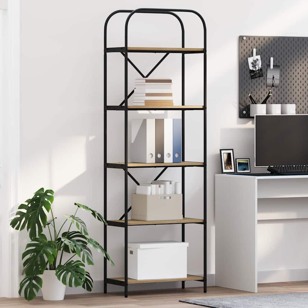 Knihovna 5 Úrovní 60 X 30 X 183 Cm Kompozitní Dřevo Sonoma Dub