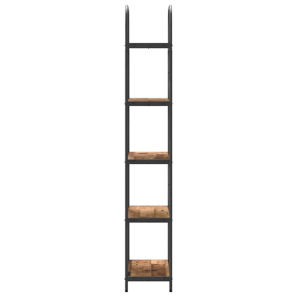 Knihovna 5 Úrovní 60 X 30 X 183 Cm Kompozitní Dřevo Staré Dřevo