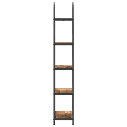 Knihovna 5 Úrovní 60 X 30 X 183 Cm Kompozitní Dřevo Staré Dřevo
