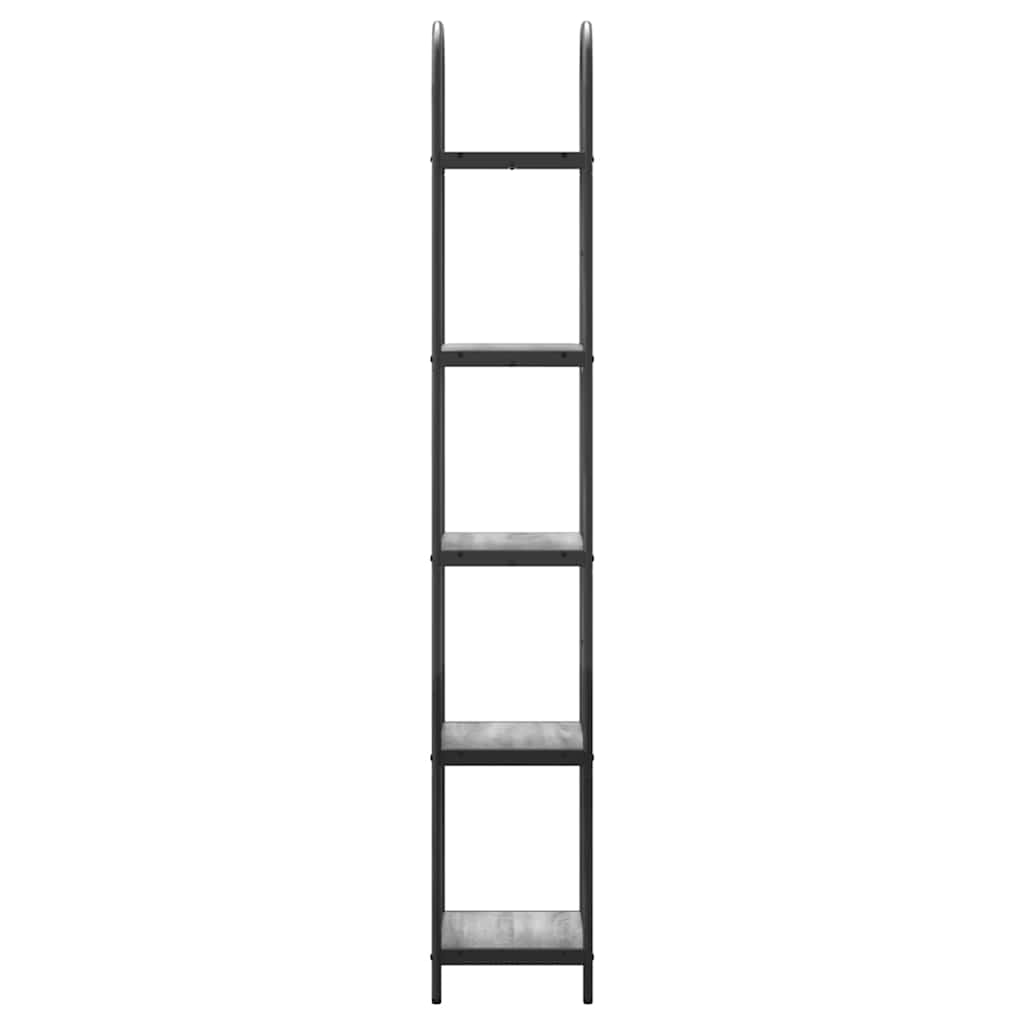 Knihovna 5 Úrovní 40 X 30 X 183 Cm Kompozitní Dřevo Šedá Sonoma