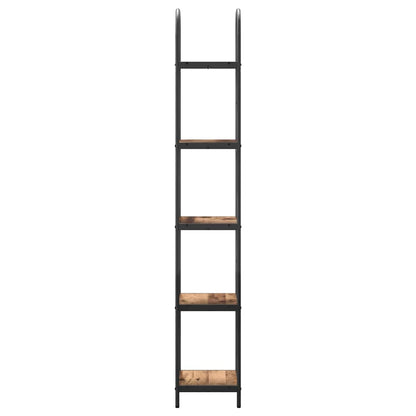 Knihovna 5 Úrovní 40 X 30 X 183 Cm Kompozitní Dřevo Staré Dřevo