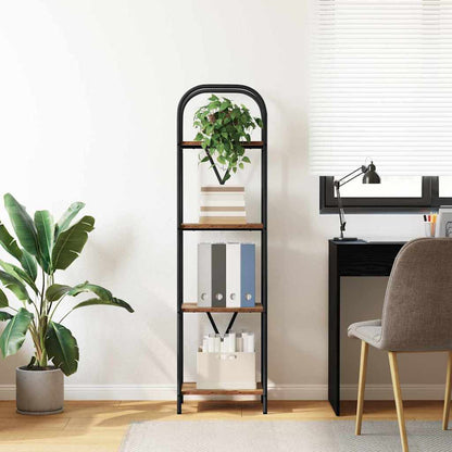 Knihovna 4 Úrovní 40 X 30 X 146 Cm Kompozitní Dřevo Staré Dřevo