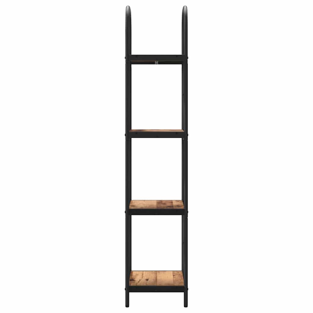Knihovna 4 Úrovní 40 X 30 X 146 Cm Kompozitní Dřevo Staré Dřevo