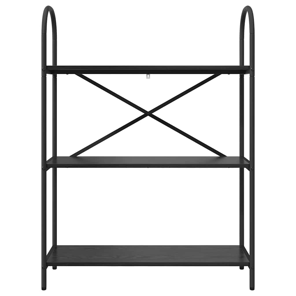 Knihovna 3 Úrovní 80 X 30 X 109 Cm Kompozitní Dřevo Černý Dub