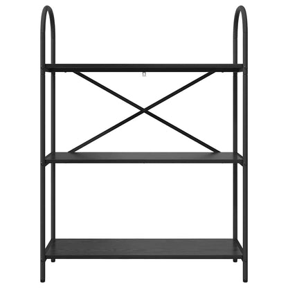 Knihovna 3 Úrovní 80 X 30 X 109 Cm Kompozitní Dřevo Černý Dub