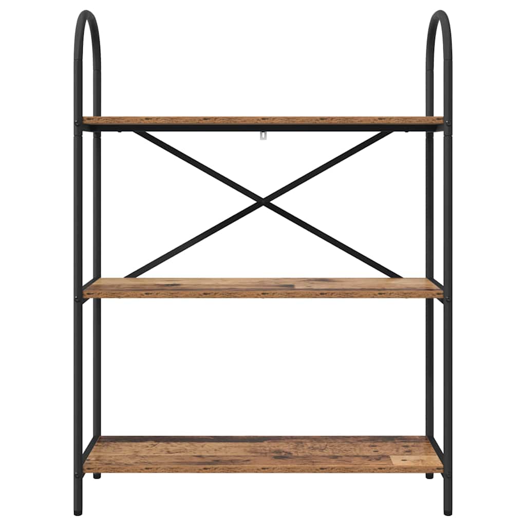 Knihovna 3 Úrovní 80 X 30 X 109 Cm Kompozitní Dřevo Staré Dřevo