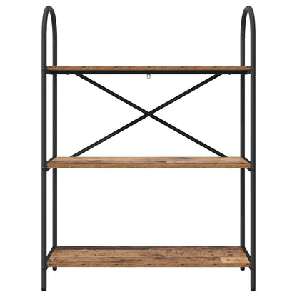 Knihovna 3 Úrovní 80 X 30 X 109 Cm Kompozitní Dřevo Staré Dřevo