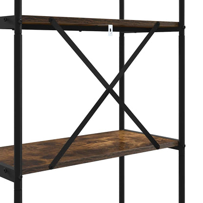 Knihovna 5 Úrovní 60 X 30 X 183 Cm Kompozitní Dřevo Kouřový Dub