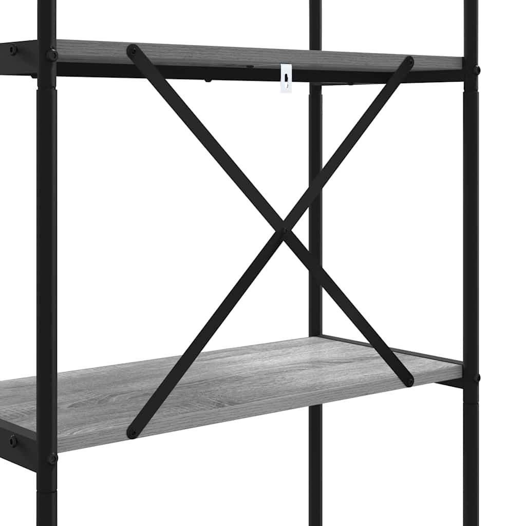 Knihovna 3 Úrovní 60 X 30 X 109 Cm Kompozitní Dřevo Šedá Sonoma