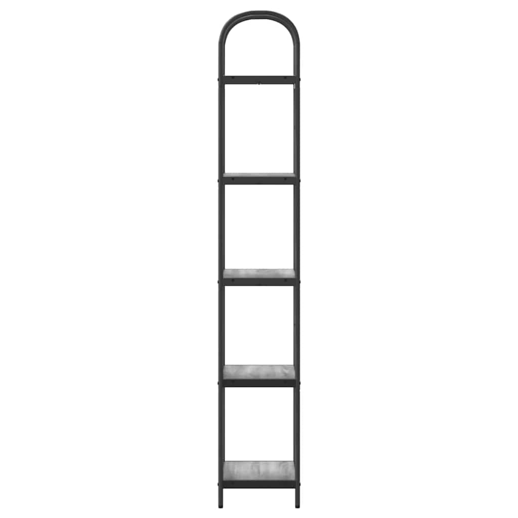 Knihovna 5 Úrovní 40 X 30 X 183 Cm Kompozitní Dřevo Šedá Sonoma