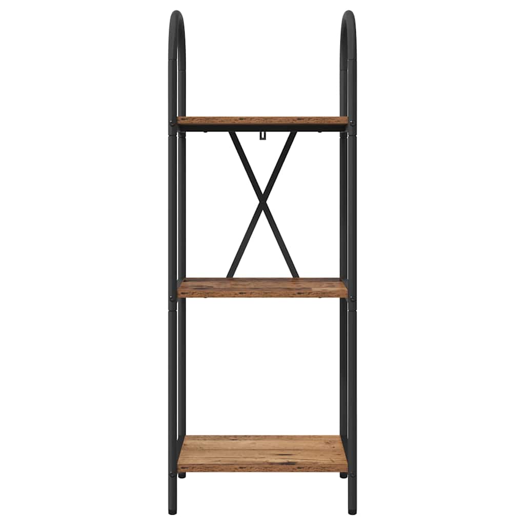 Knihovna 3 Úrovní 40 X 30 X 109 Cm Kompozitní Dřevo Staré Dřevo
