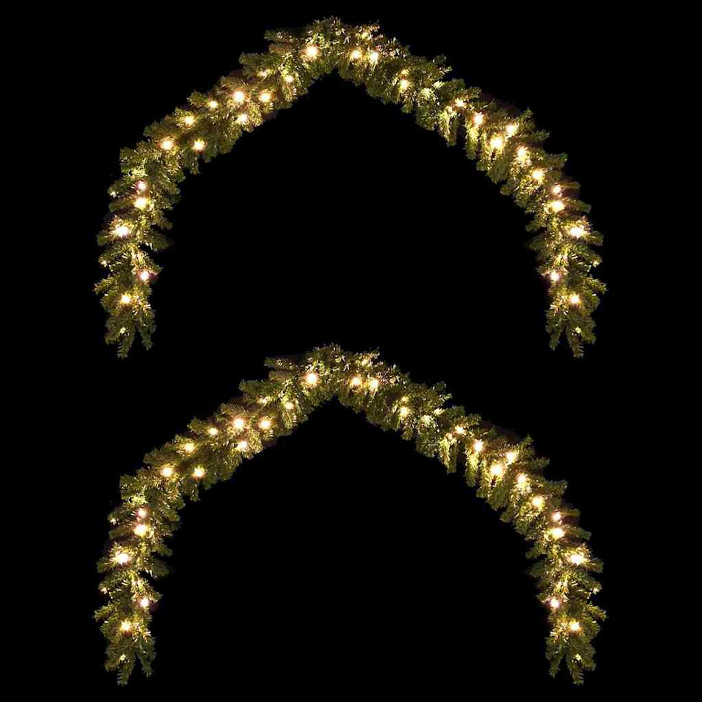 Vánoční Girlanda 2 Ks Zelená 20 M Pvc 600 Led Diod