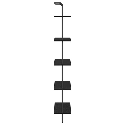Knihovna 5 Úrovní 60 X 24 X 168 Cm Kompozitní Dřevo Černý Dub