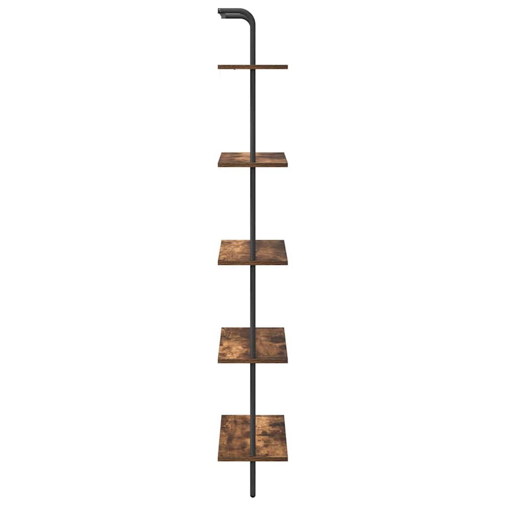 Knihovna 5 Úrovní 60 X 24 X 168 Cm Kompozitní Dřevo Kouřový Dub