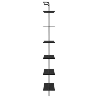 Knihovna 6 Úrovní 60 X 24 X 203 Cm Kompozitní Dřevo Černý Dub