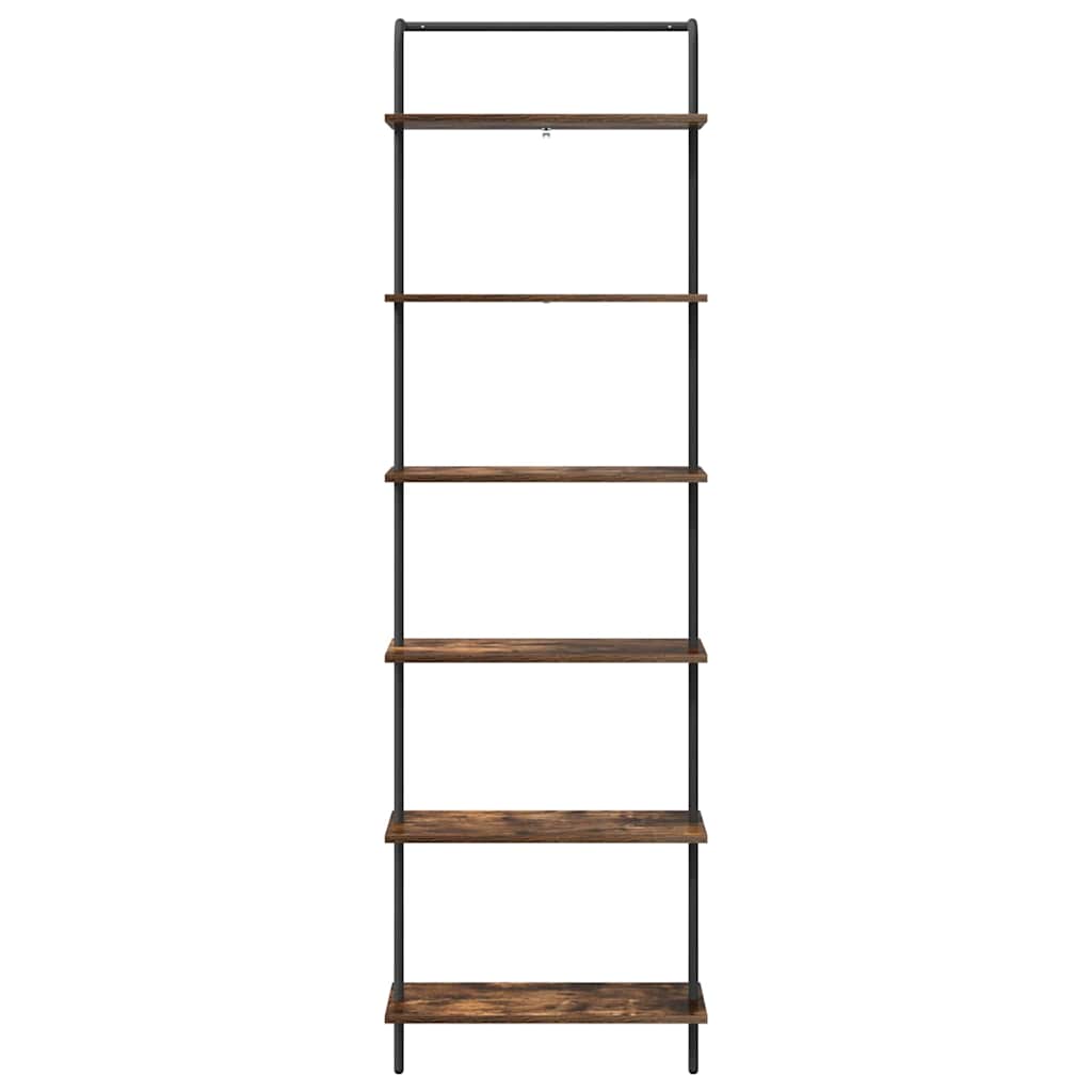 Knihovna 6 Úrovní 60 X 24 X 203 Cm Kompozitní Dřevo Kouřový Dub
