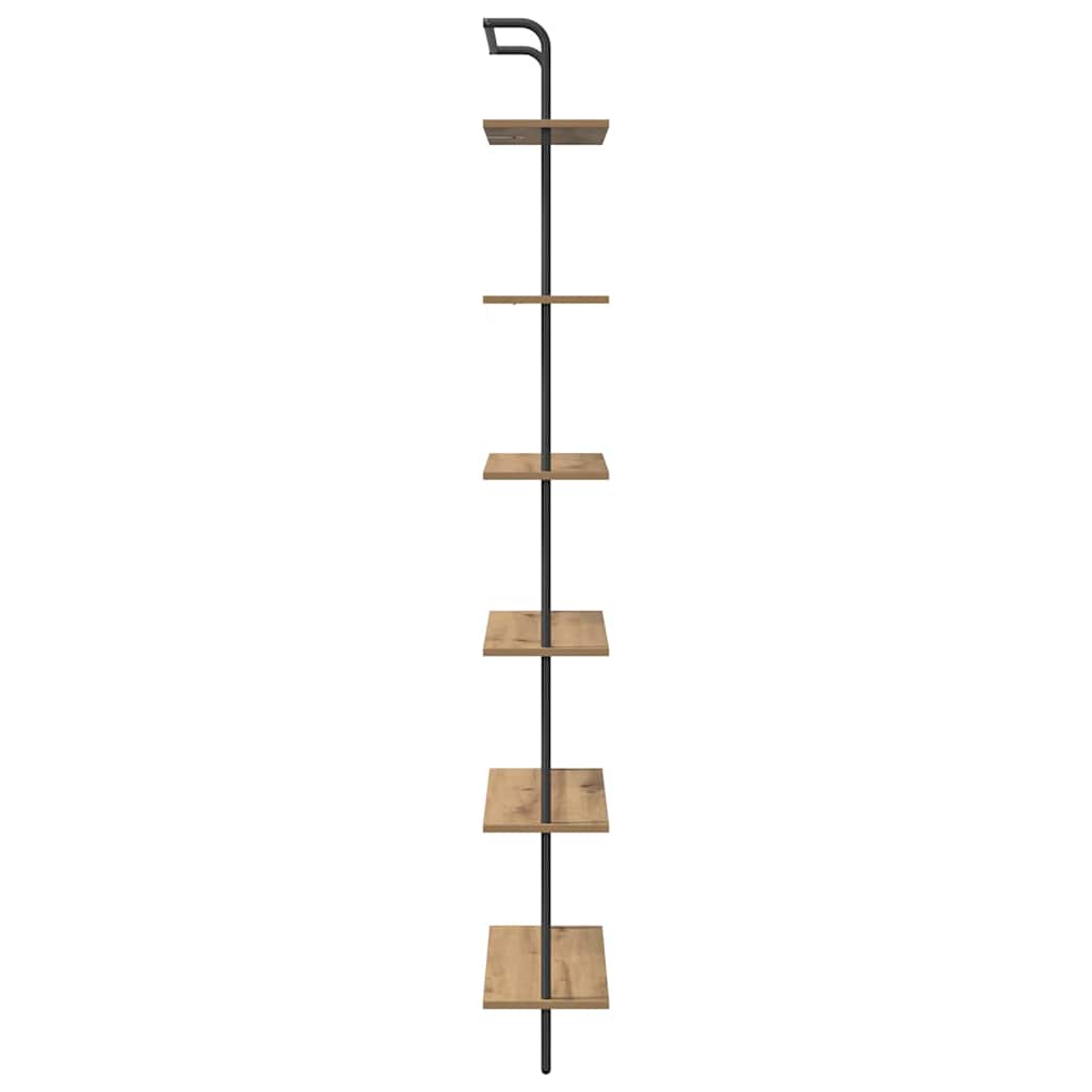 Knihovna 6 Úrovní 60 X 24 X 203 Cm Kompozitní Dřevo