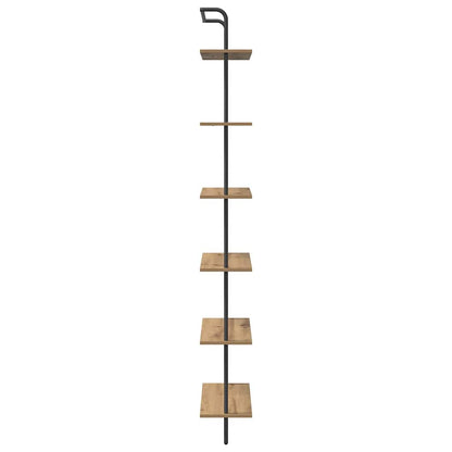 Knihovna 6 Úrovní 60 X 24 X 203 Cm Kompozitní Dřevo