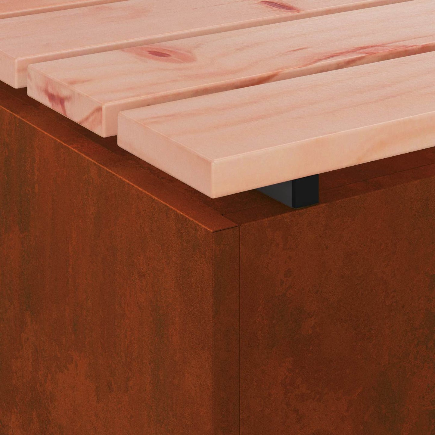 Zahradní Lavice 1 -Seater 60 X 40 X 43 Cm Rezavá Obdélníkový