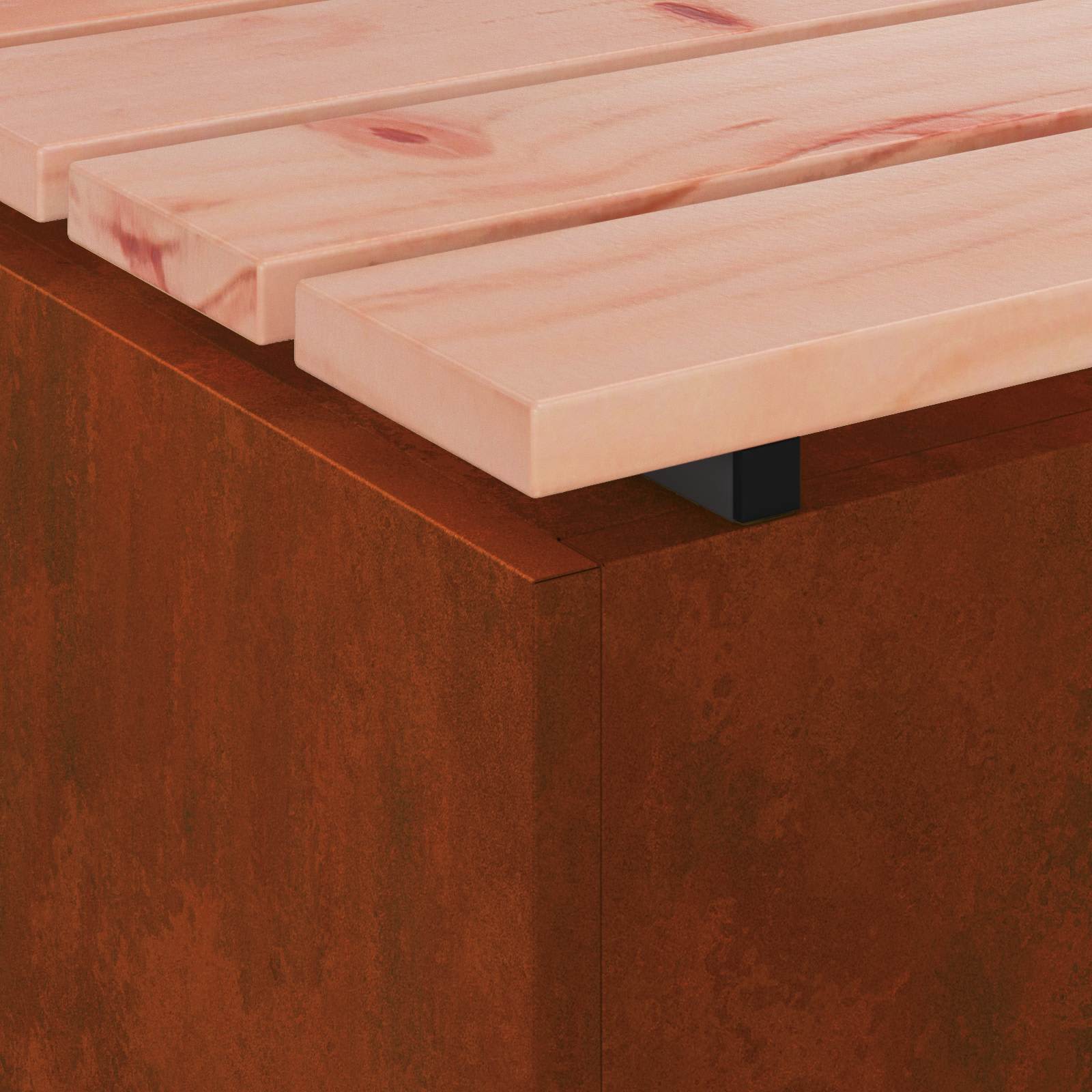 Zahradní Lavice 1 -Seater 60 X 40 X 43 Cm Rezavá Obdélníkový