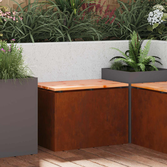 Zahradní Lavice 1 -Seater 60 X 40 X 43 Cm Rezavá Obdélníkový