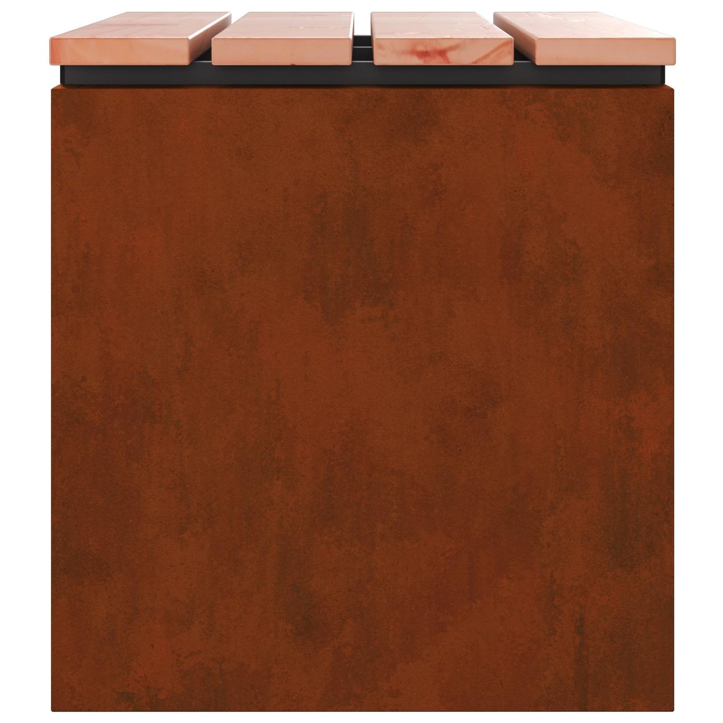 Zahradní Lavice 1 -Seater 60 X 40 X 43 Cm Rezavá Obdélníkový
