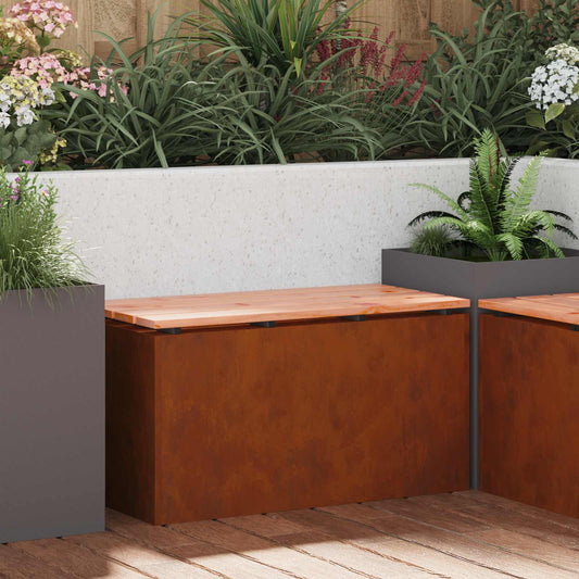 Zahradní Lavice 2 -Seater 80 X 40 X 43 Cm Rezavá Obdélníkový
