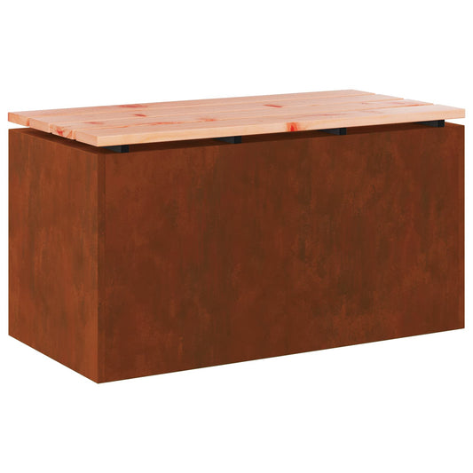 Zahradní Lavice 2 -Seater 80 X 40 X 43 Cm Rezavá Obdélníkový