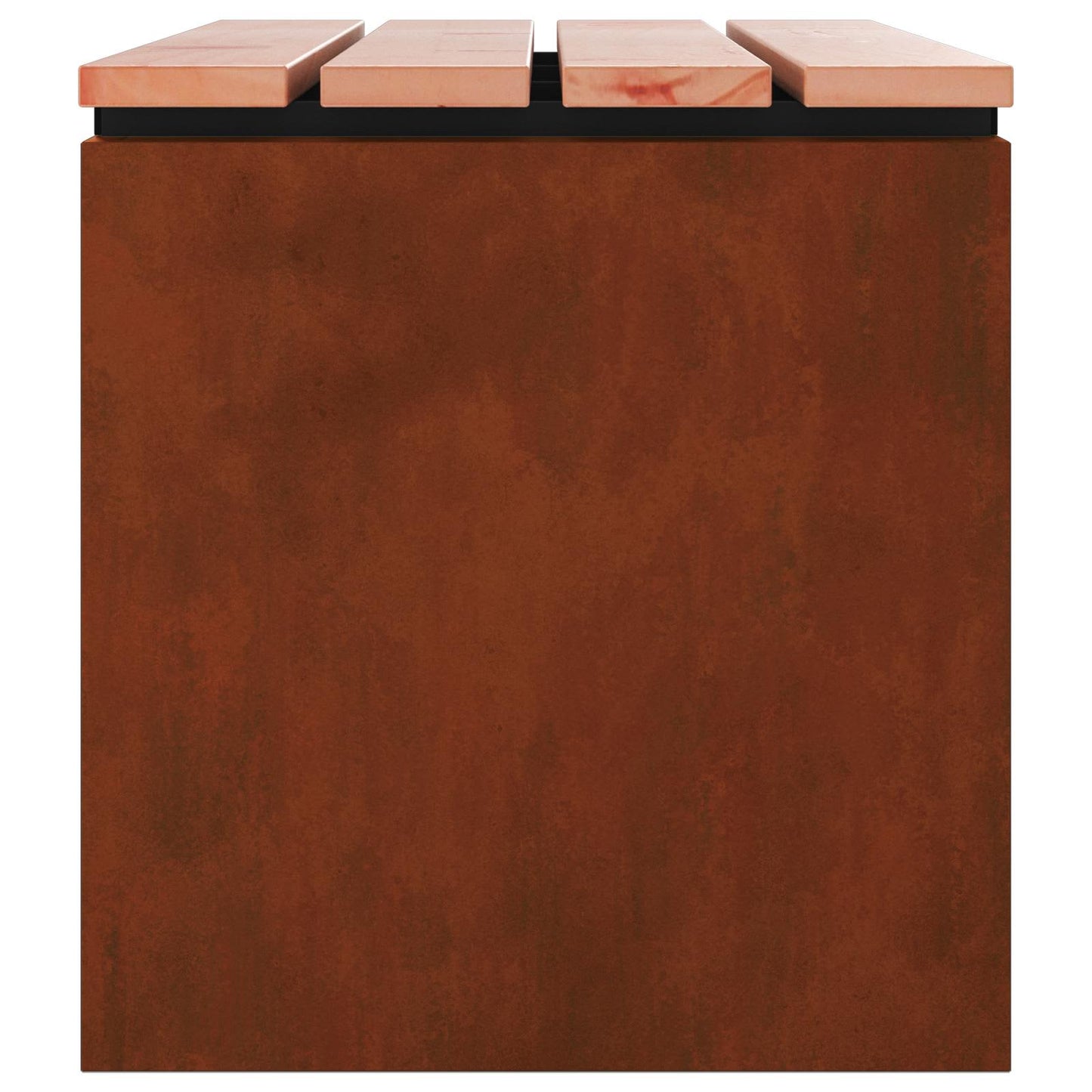 Zahradní Lavice 2 -Seater 80 X 40 X 43 Cm Rezavá Obdélníkový