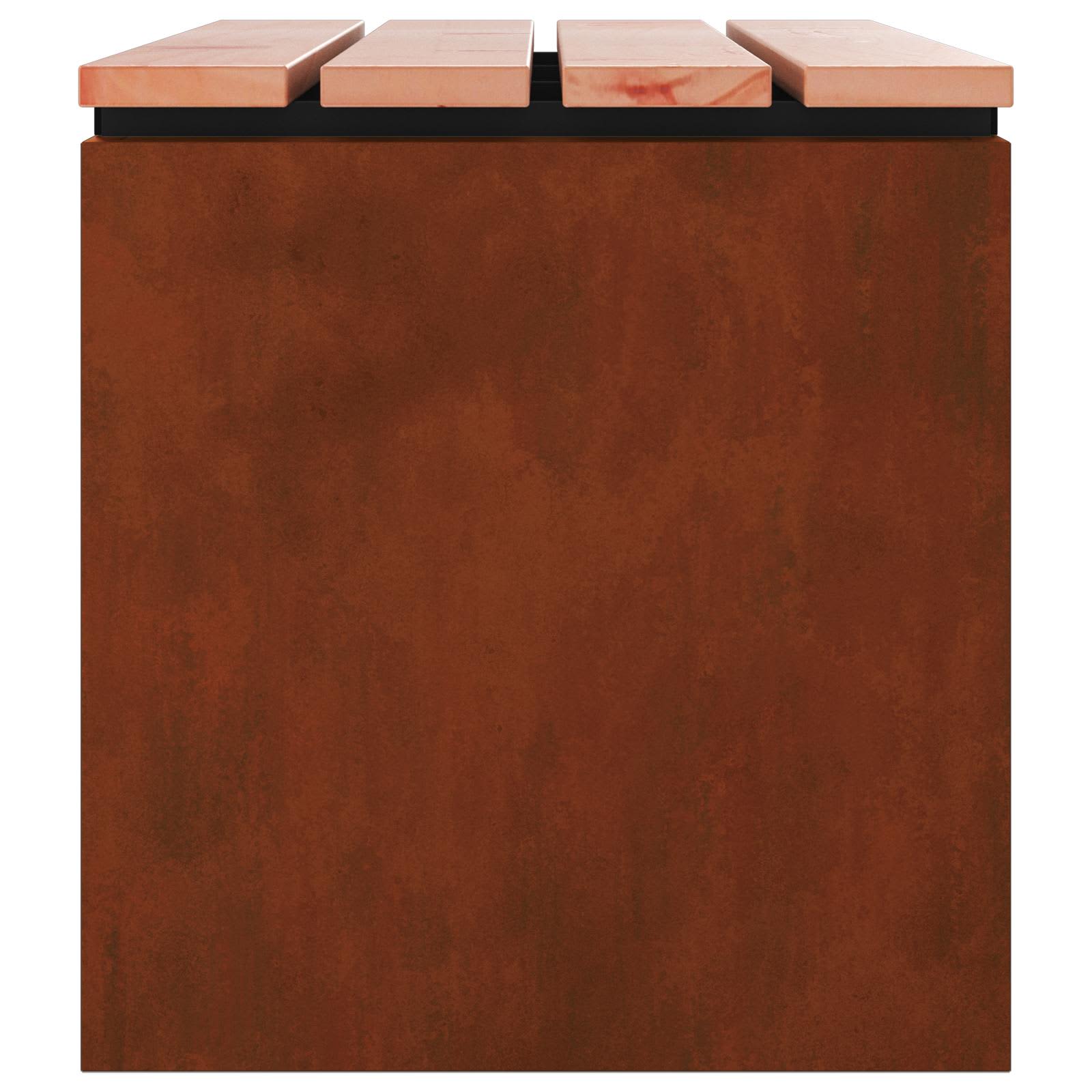 Zahradní Lavice 2 -Seater 80 X 40 X 43 Cm Rezavá Obdélníkový
