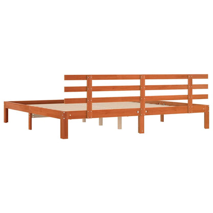 Rám Postele S Čelo Voskově Hnědá 203.5 X 205.5 X 69.5 Cm