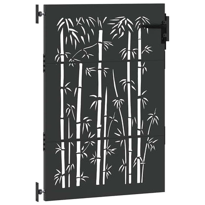 Zahradní Brána Černá 85 X 150 Cm Práškově Lakovaná Ocel