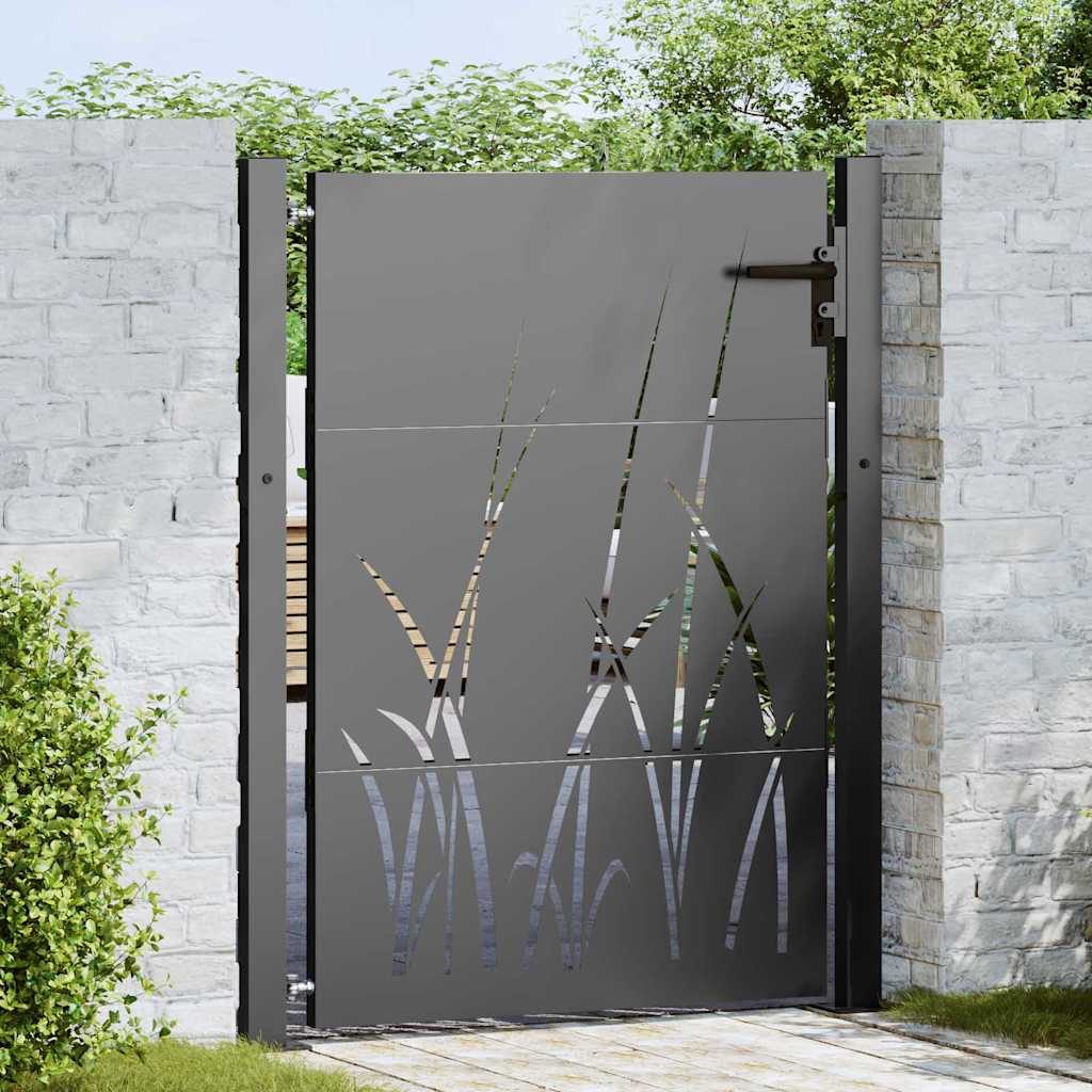 Zahradní Brána Černá 110 X 130 Cm Práškově Lakovaná Ocel