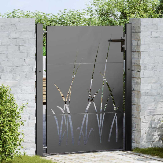 Zahradní Brána Černá 110 X 155 Cm Práškově Lakovaná Ocel