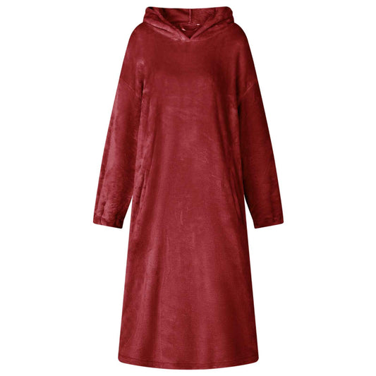 Mikina S Kapucí Bordeaux Červená S Flanel