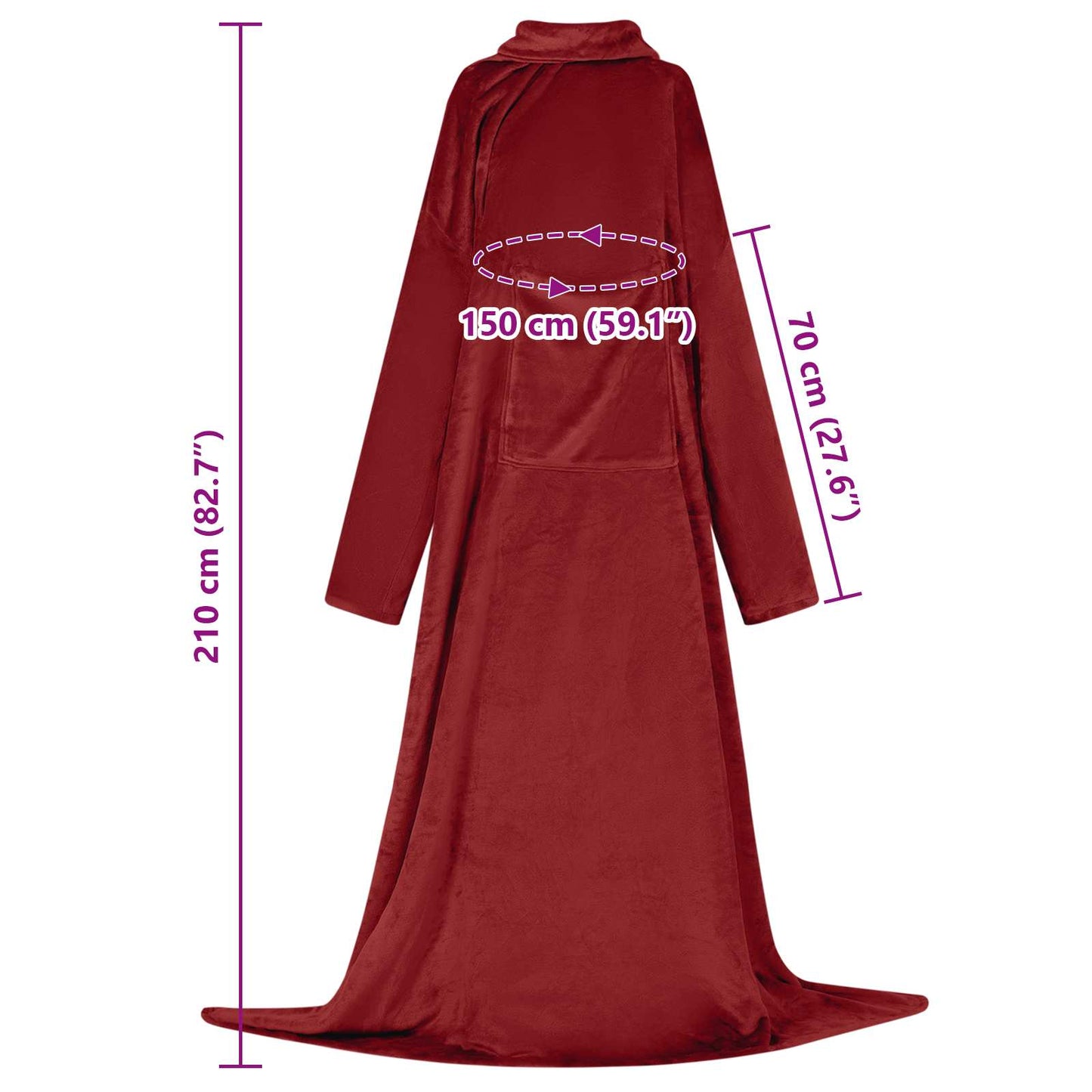 Mikina S Kapucí Bordeaux Červená Flanel