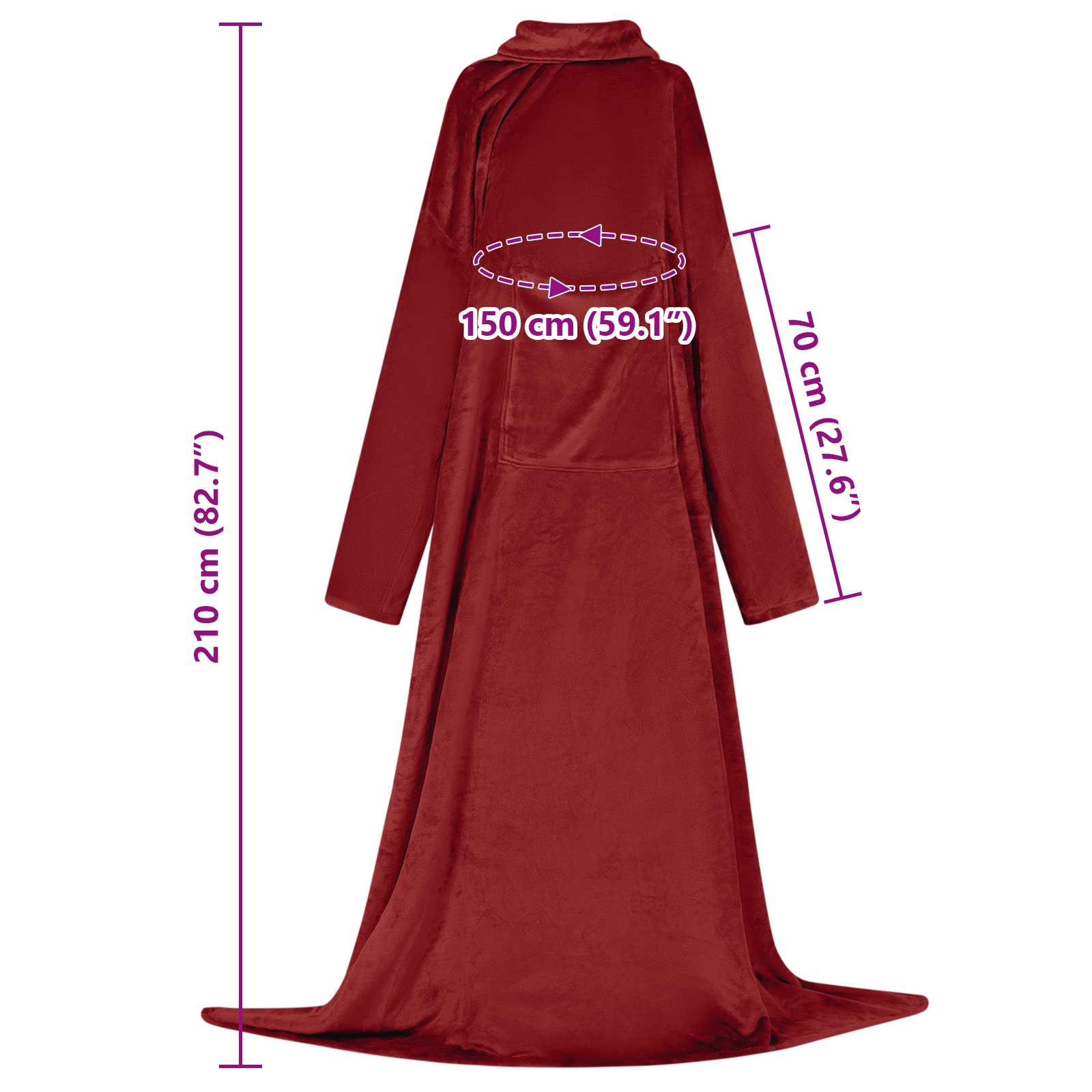 Mikina S Kapucí Bordeaux Červená Flanel