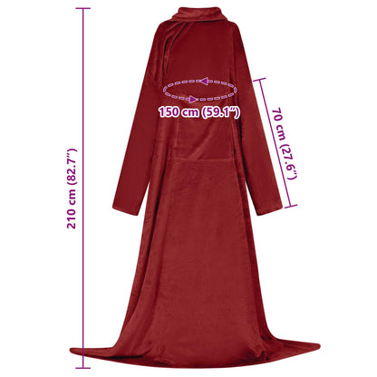 Mikina S Kapucí Bordeaux Červená Flanel