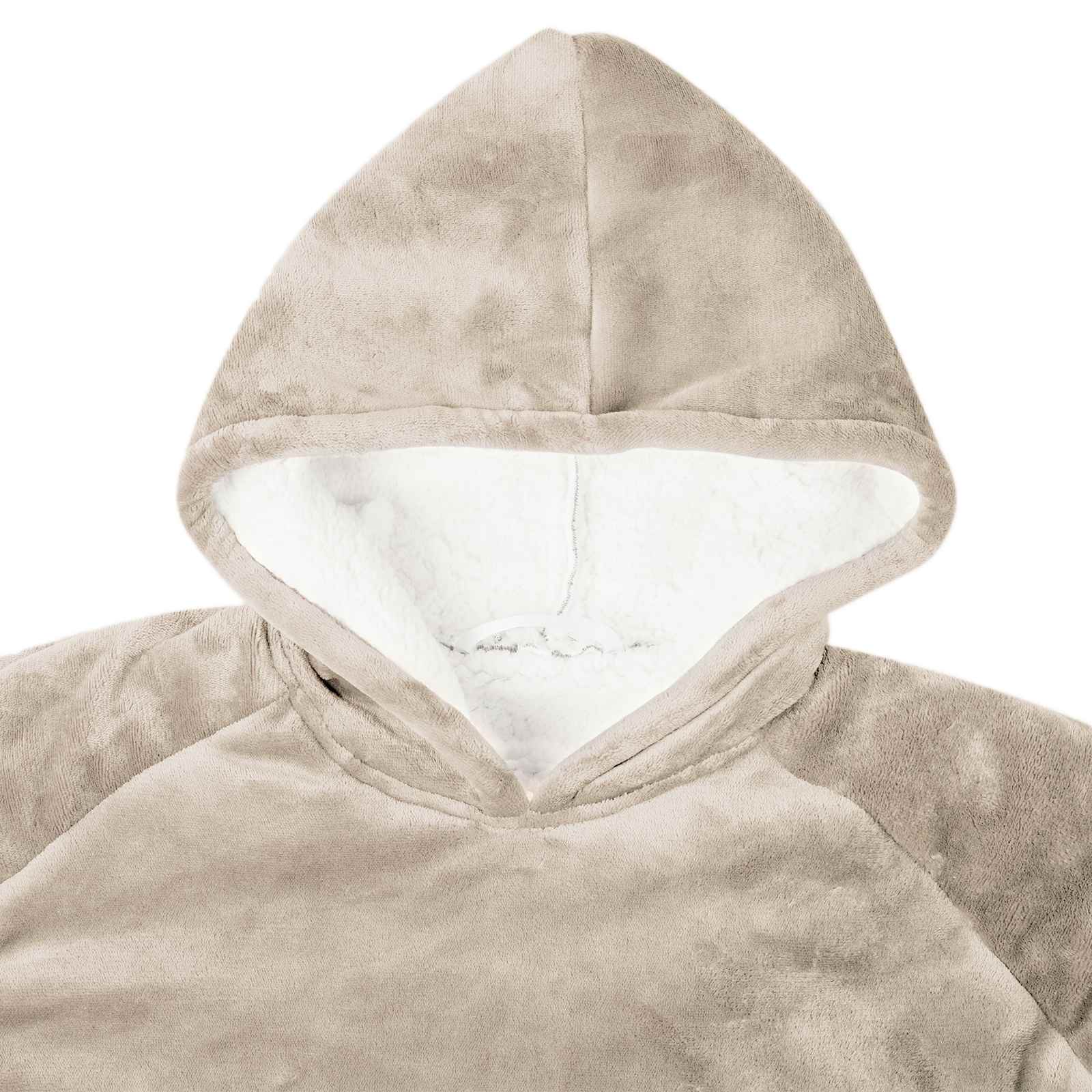 Mikina S Kapucí Béžová 130 X 82 Cm Fleece A Flanel