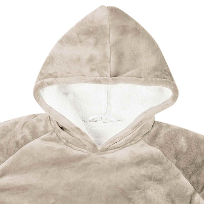 Mikina S Kapucí Béžová 130 X 82 Cm Fleece A Flanel