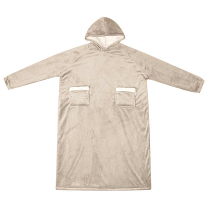 Mikina S Kapucí Béžová 130 X 82 Cm Fleece A Flanel
