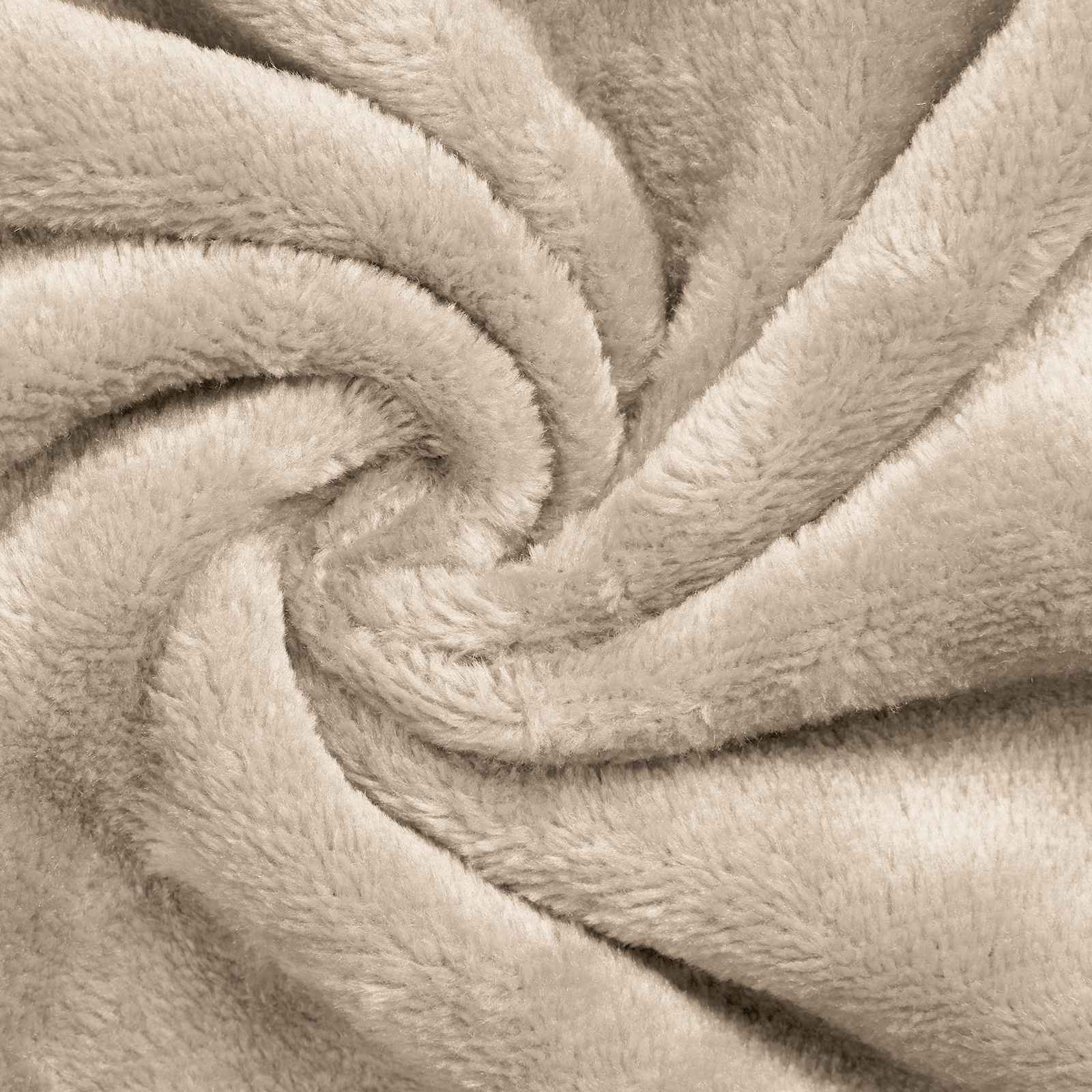 Mikina S Kapucí Béžová 130 X 82 Cm Fleece A Flanel
