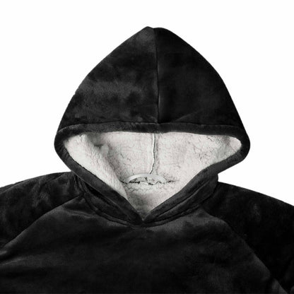 Mikina S Kapucí Černá 130 X 82 Cm Fleece A Flanel