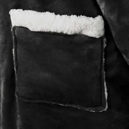 Mikina S Kapucí Černá 130 X 82 Cm Fleece A Flanel