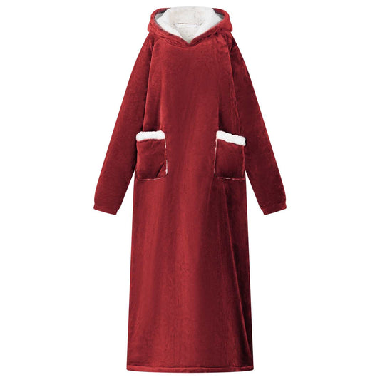 Mikina S Kapucí Bordeaux Červená 130 X 82 Cm Fleece A Flanel